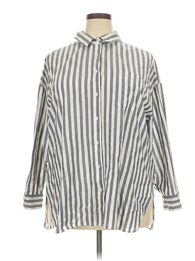 Pre-owned Torrid Long Sleeve Button Down Shirt In Gray
