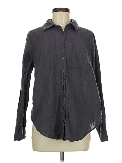 Pre-owned Torrid Long Sleeve Button Down Shirt In Gray