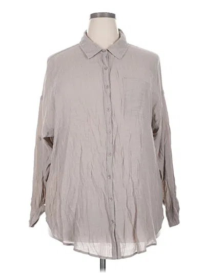 Pre-owned Torrid Long Sleeve Button Down Shirt In Gray