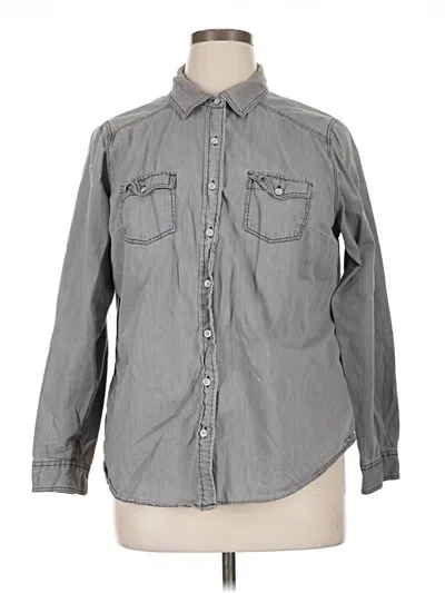Pre-owned Torrid Long Sleeve Button Down Shirt In Gray
