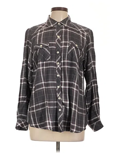 Pre-owned Torrid Long Sleeve Button Down Shirt In Gray