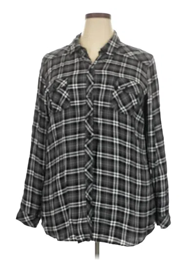 Pre-owned Torrid Long Sleeve Button Down Shirt In Gray