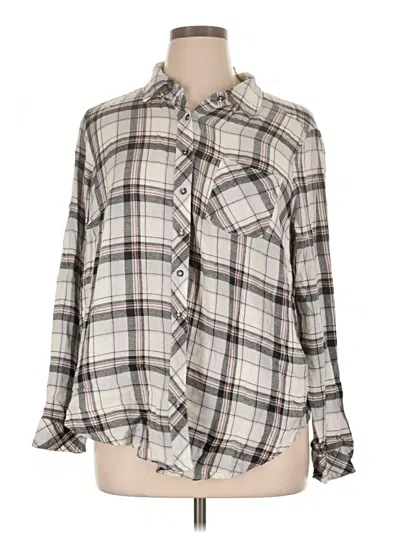 Pre-owned Torrid Long Sleeve Button Down Shirt In Gray