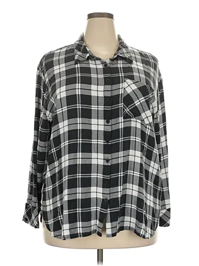 Pre-owned Torrid Long Sleeve Button Down Shirt In Gray
