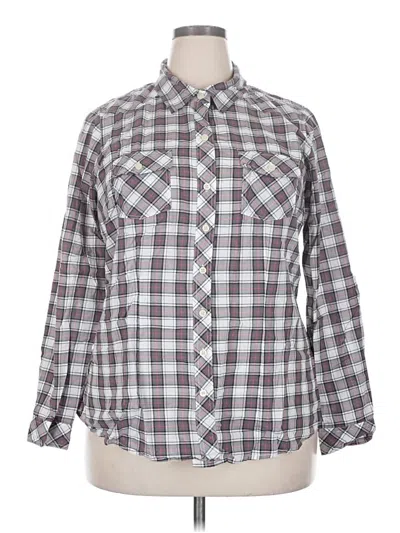 Pre-owned Torrid Long Sleeve Button Down Shirt In Gray