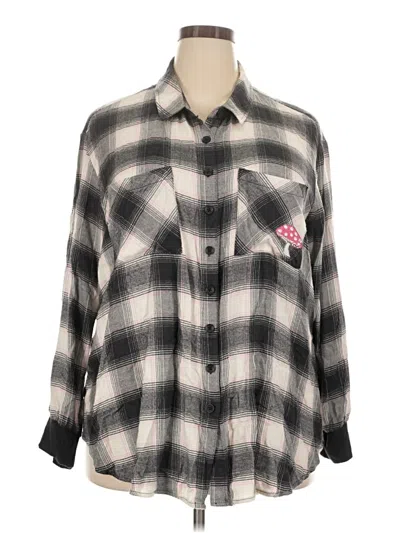 Pre-owned Torrid Long Sleeve Button Down Shirt In Gray