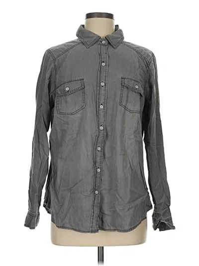 Pre-owned Torrid Long Sleeve Button Down Shirt In Gray