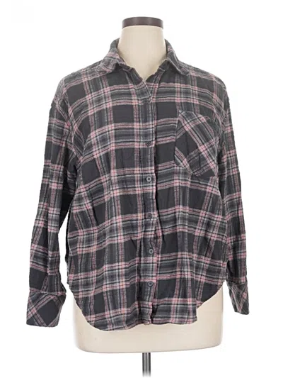 Pre-owned Torrid Long Sleeve Button Down Shirt In Gray