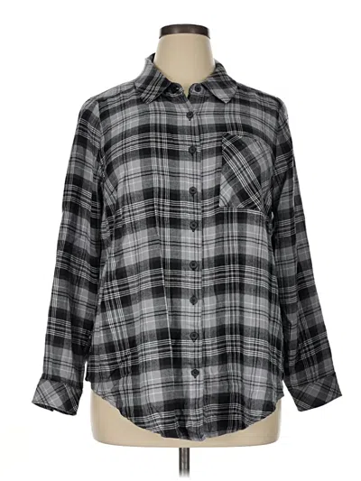 Pre-owned Torrid Long Sleeve Button Down Shirt In Gray