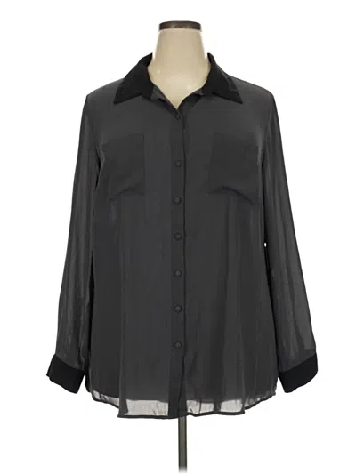 Pre-owned Torrid Long Sleeve Button Down Shirt In Gray