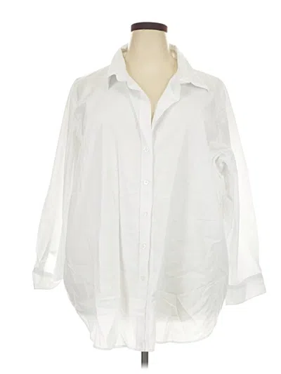 Pre-owned Torrid Long Sleeve Button Down Shirt In Green