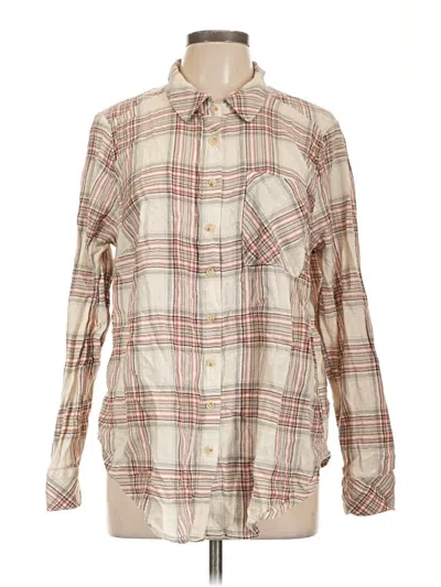 Pre-owned Torrid Long Sleeve Button Down Shirt In Ivory