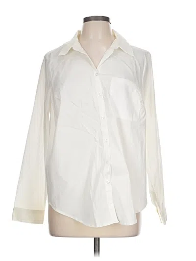 Torrid Long Sleeve Button Down Shirt In Ivory