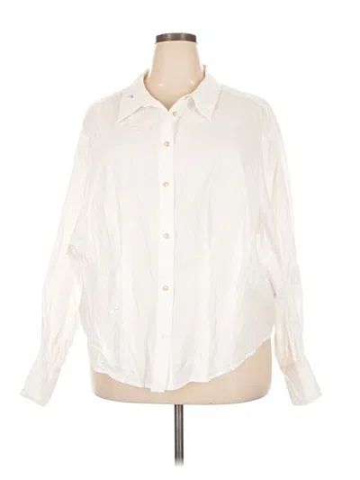 Torrid Long Sleeve Button Down Shirt In Ivory