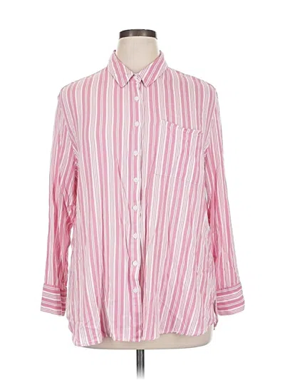 Pre-owned Torrid Long Sleeve Button Down Shirt In Pink