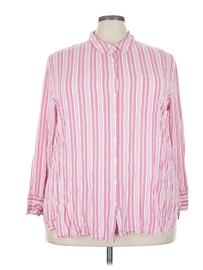 Pre-owned Torrid Long Sleeve Button Down Shirt In Pink