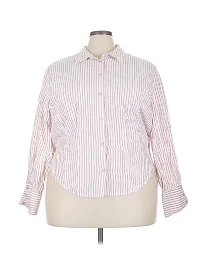 Pre-owned Torrid Long Sleeve Button Down Shirt In Pink