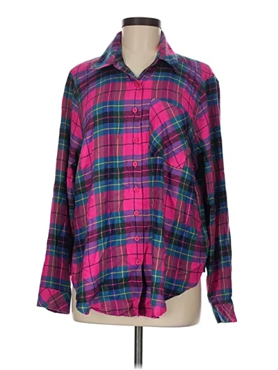 Pre-owned Torrid Long Sleeve Button Down Shirt In Pink