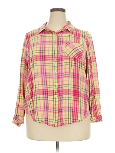 Pre-owned Torrid Long Sleeve Button Down Shirt In Pink