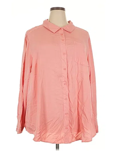 Pre-owned Torrid Long Sleeve Button Down Shirt In Pink