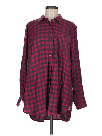 Pre-owned Torrid Long Sleeve Button Down Shirt In Pink