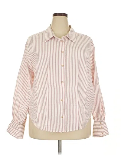 Pre-owned Torrid Long Sleeve Button Down Shirt In Pink