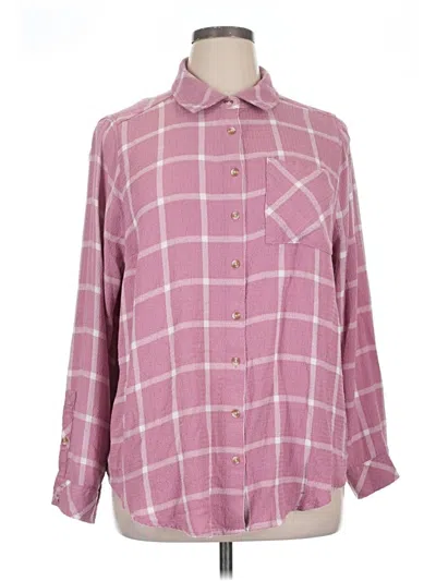 Pre-owned Torrid Long Sleeve Button Down Shirt In Pink