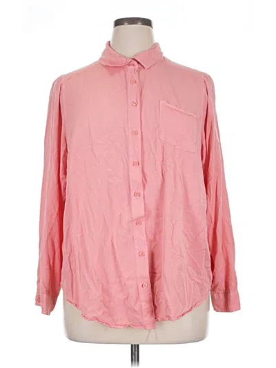 Pre-owned Torrid Long Sleeve Button Down Shirt In Pink