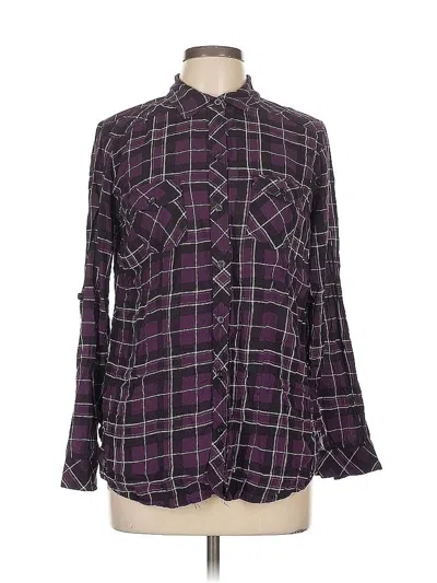 Pre-owned Torrid Long Sleeve Button Down Shirt In Purple