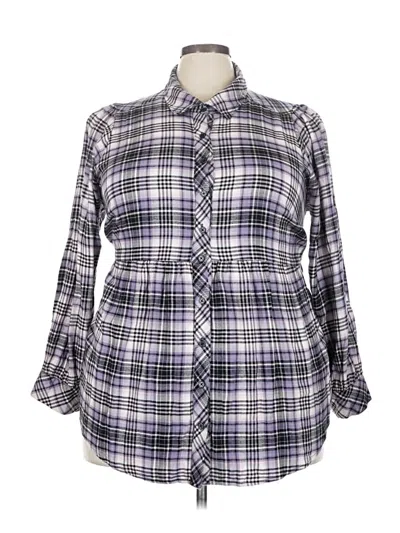 Pre-owned Torrid Long Sleeve Button Down Shirt In Purple