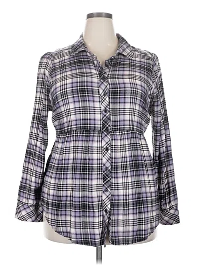 Pre-owned Torrid Long Sleeve Button Down Shirt In Purple
