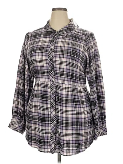 Pre-owned Torrid Long Sleeve Button Down Shirt In Purple