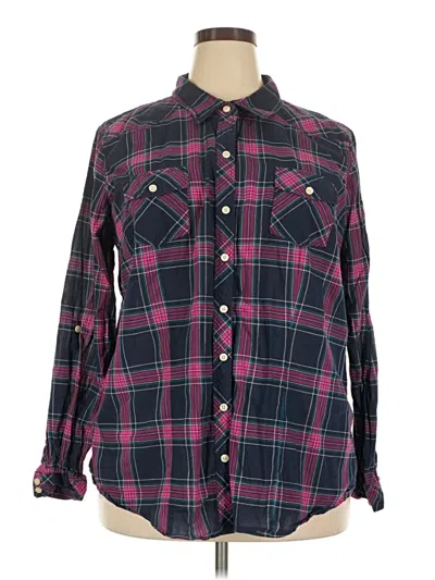 Pre-owned Torrid Long Sleeve Button Down Shirt In Purple
