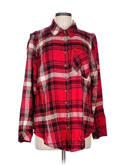 Pre-owned Torrid Long Sleeve Button Down Shirt In Red