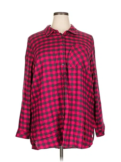 Pre-owned Torrid Long Sleeve Button Down Shirt In Red