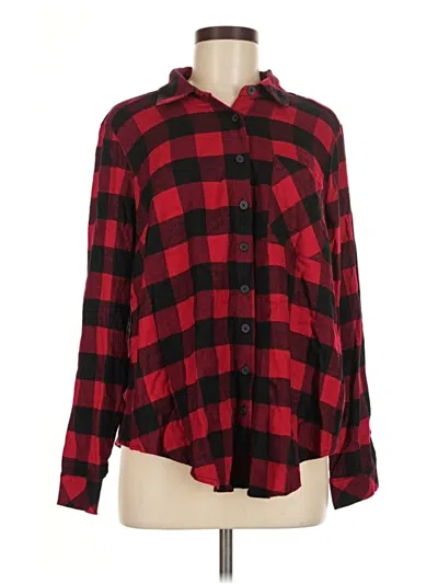 Pre-owned Torrid Long Sleeve Button Down Shirt In Red