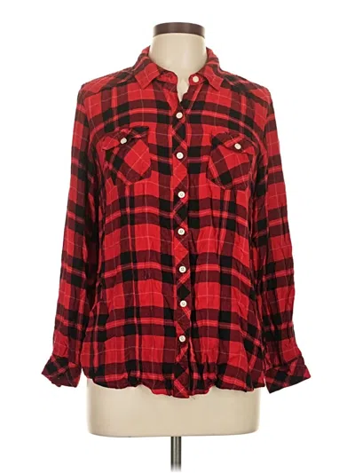 Pre-owned Torrid Long Sleeve Button Down Shirt In Red