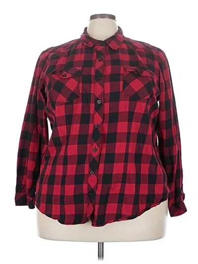 Pre-owned Torrid Long Sleeve Button Down Shirt In Red