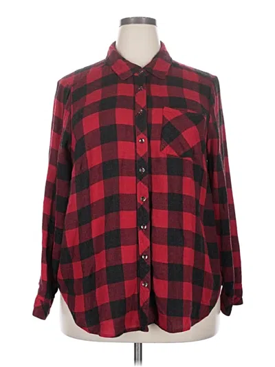 Pre-owned Torrid Long Sleeve Button Down Shirt In Red