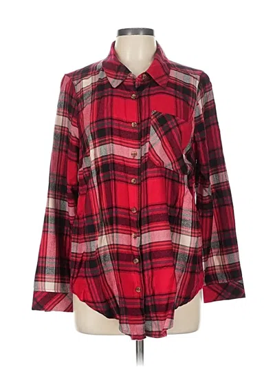 Pre-owned Torrid Long Sleeve Button Down Shirt In Red