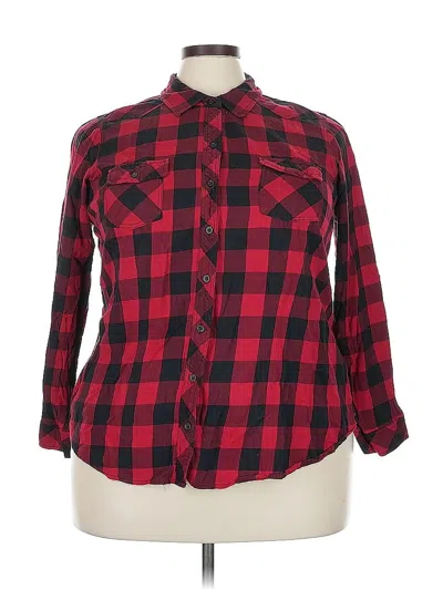Pre-owned Torrid Long Sleeve Button Down Shirt In Red