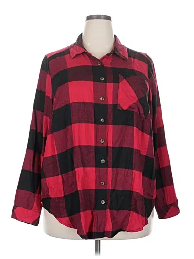 Pre-owned Torrid Long Sleeve Button Down Shirt In Red