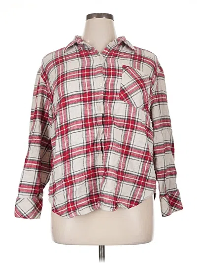 Pre-owned Torrid Long Sleeve Button Down Shirt In Red