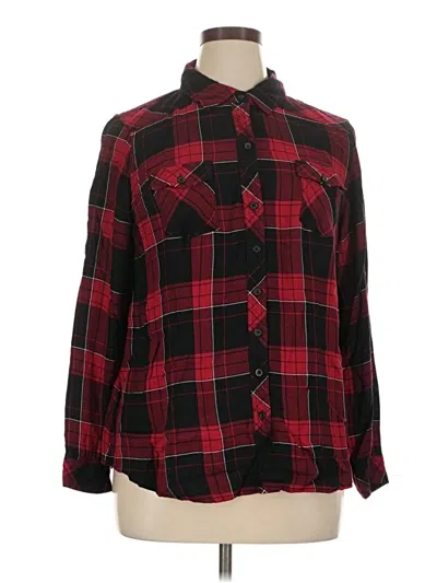 Pre-owned Torrid Long Sleeve Button Down Shirt In Red