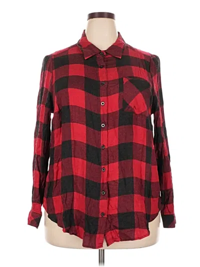 Pre-owned Torrid Long Sleeve Button Down Shirt In Red