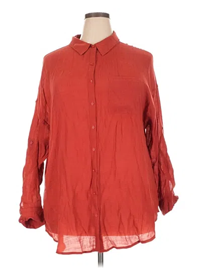 Pre-owned Torrid Long Sleeve Button Down Shirt In Red