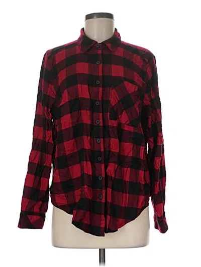 Pre-owned Torrid Long Sleeve Button Down Shirt In Red