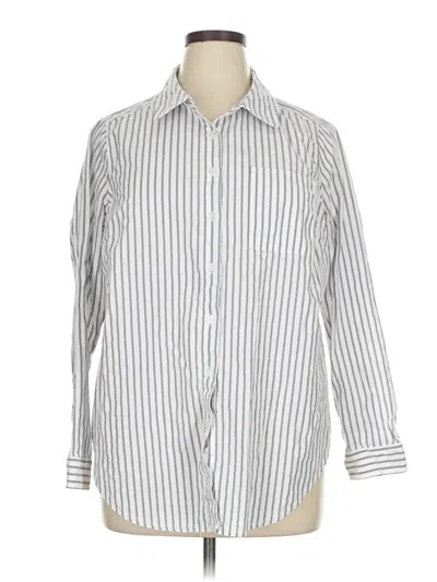 Pre-owned Torrid Long Sleeve Button Down Shirt In Silver