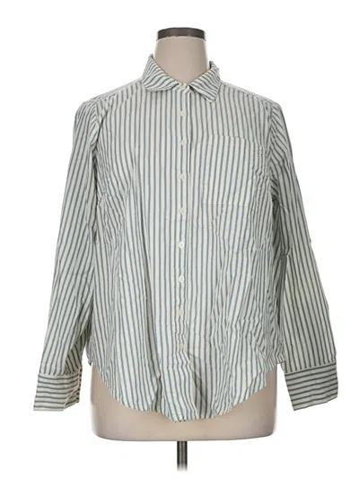 Pre-owned Torrid Long Sleeve Button Down Shirt In Silver