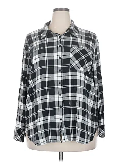 Pre-owned Torrid Long Sleeve Button Down Shirt In Silver
